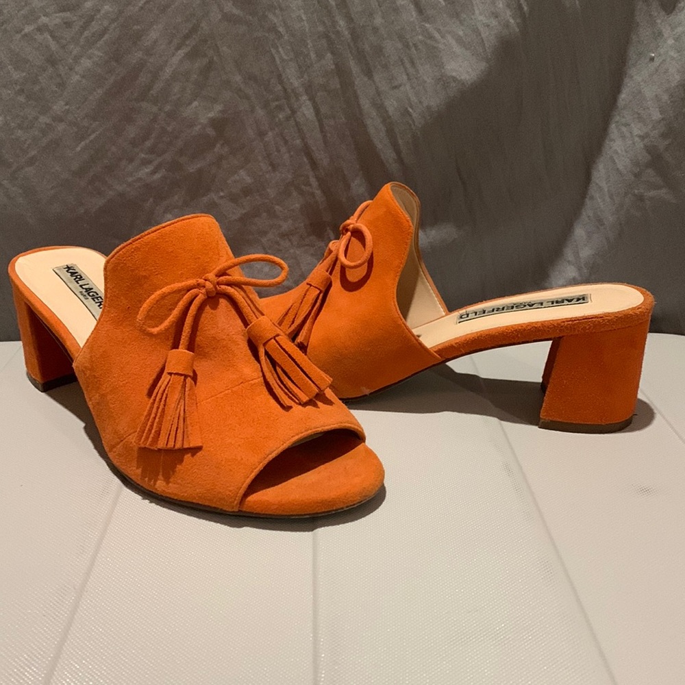 Orange Slip on Heels